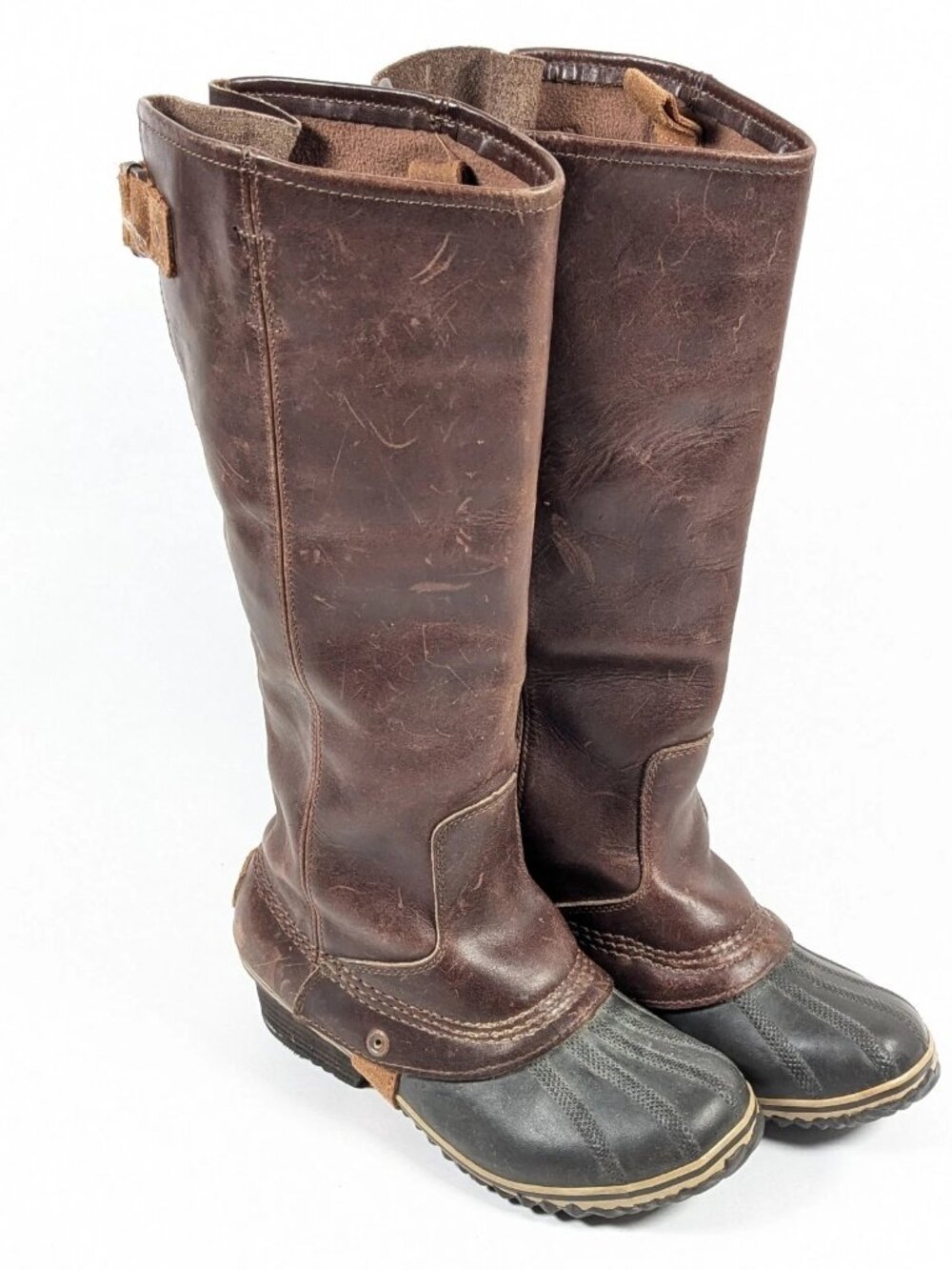 Sorel Slimpack Womens Riding Boots Duck Size 7 Brown Leather Equestrian